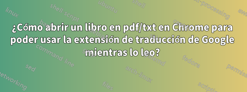 ¿Cómo abrir un libro en pdf/txt en Chrome para poder usar la extensión de traducción de Google mientras lo leo?