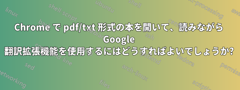 Chrome で pdf/txt 形式の本を開いて、読みながら Google 翻訳拡張機能を使用するにはどうすればよいでしょうか?