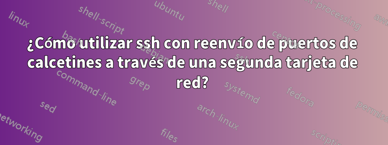 ¿Cómo utilizar ssh con reenvío de puertos de calcetines a través de una segunda tarjeta de red?