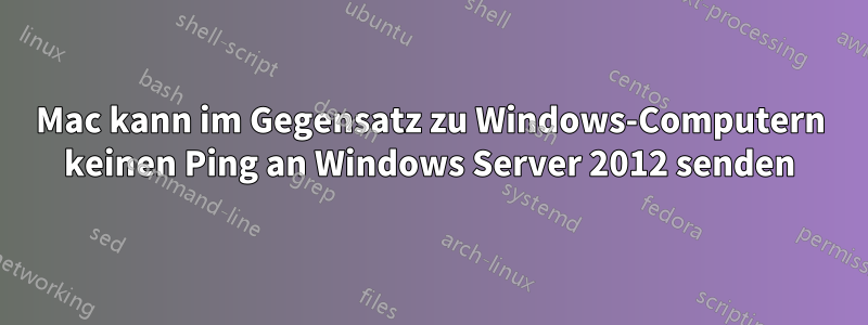 Mac kann im Gegensatz zu Windows-Computern keinen Ping an Windows Server 2012 senden