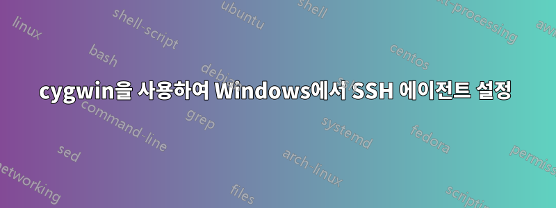 cygwin을 사용하여 Windows에서 SSH 에이전트 설정