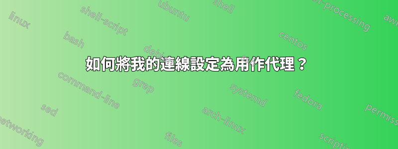 如何將我的連線設定為用作代理？