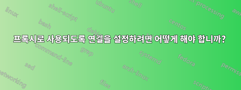 프록시로 사용되도록 연결을 설정하려면 어떻게 해야 합니까?