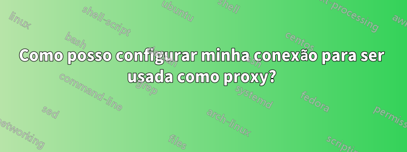 Como posso configurar minha conexão para ser usada como proxy?