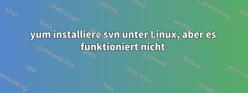 yum installiere svn unter Linux, aber es funktioniert nicht