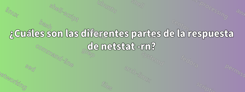 ¿Cuáles son las diferentes partes de la respuesta de netstat -rn?