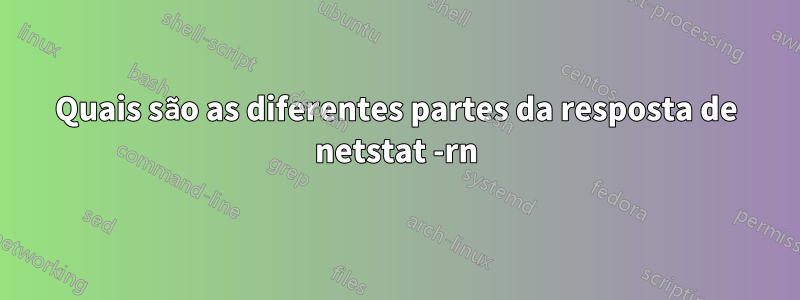 Quais são as diferentes partes da resposta de netstat -rn