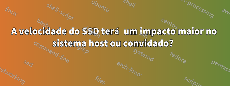 A velocidade do SSD terá um impacto maior no sistema host ou convidado? 