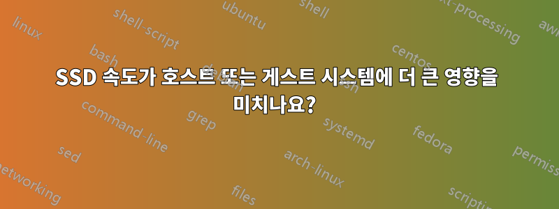 SSD 속도가 호스트 또는 게스트 시스템에 더 큰 영향을 미치나요? 