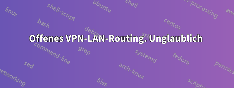 Offenes VPN-LAN-Routing. Unglaublich