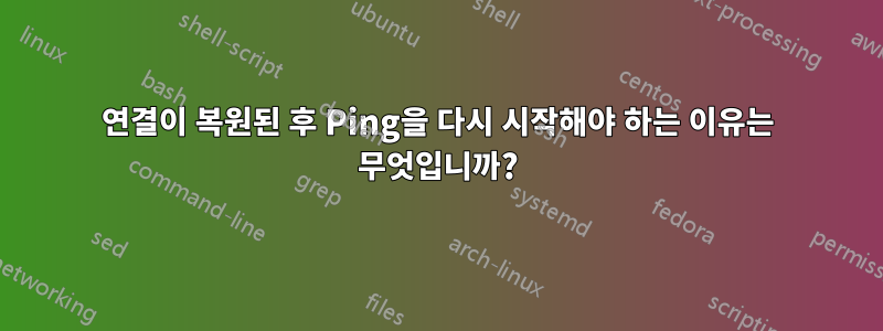 연결이 복원된 후 Ping을 다시 시작해야 하는 이유는 무엇입니까?