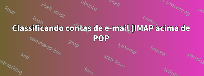 Classificando contas de e-mail (IMAP acima de POP) no Outlook