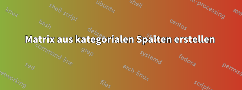 Matrix aus kategorialen Spalten erstellen