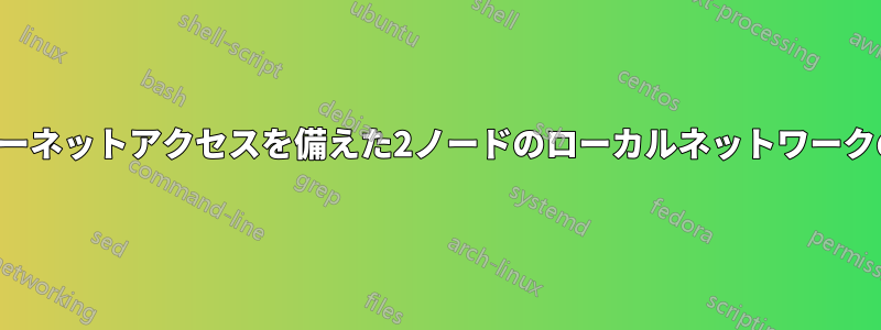 インターネットアクセスを備えた2ノードのローカルネットワークの設定