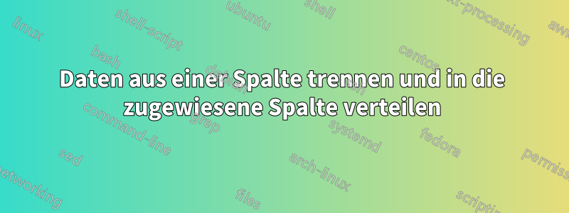 Daten aus einer Spalte trennen und in die zugewiesene Spalte verteilen