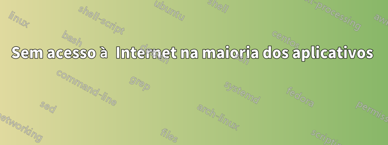 Sem acesso à Internet na maioria dos aplicativos 