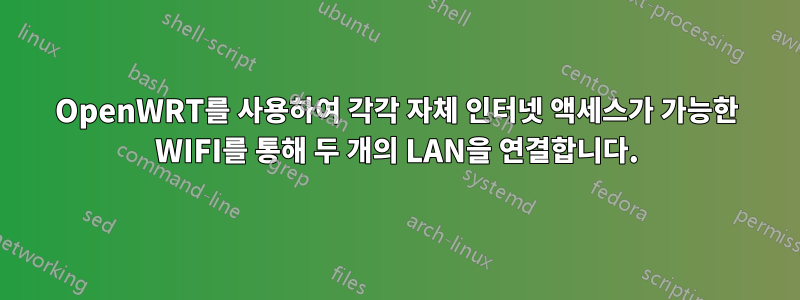 OpenWRT를 사용하여 각각 자체 인터넷 액세스가 가능한 WIFI를 통해 두 개의 LAN을 연결합니다.