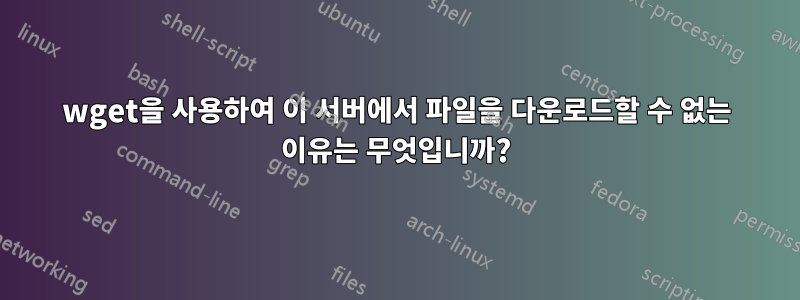 wget을 사용하여 이 서버에서 파일을 다운로드할 수 없는 이유는 무엇입니까?