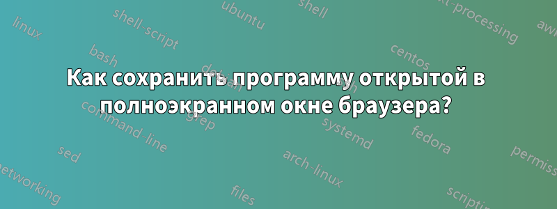 Как сохранить программу открытой в полноэкранном окне браузера?