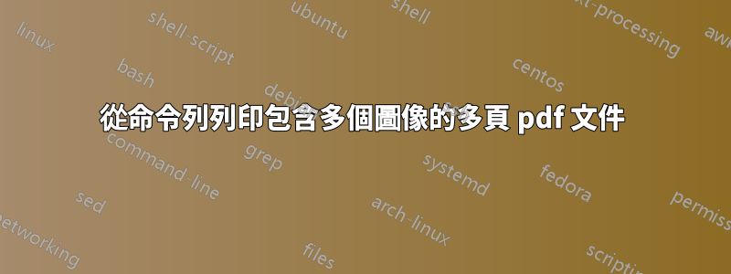 從命令列列印包含多個圖像的多頁 pdf 文件