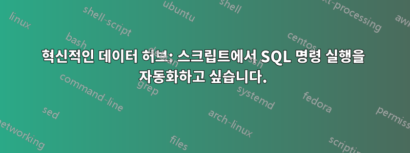 혁신적인 데이터 허브: 스크립트에서 SQL 명령 실행을 자동화하고 싶습니다.