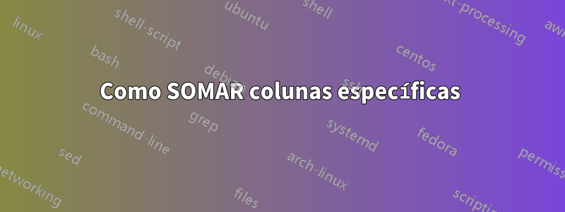 Como SOMAR colunas específicas