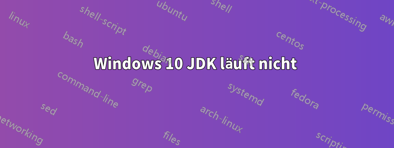 Windows 10 JDK läuft nicht