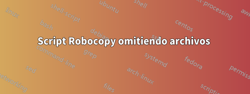 Script Robocopy omitiendo archivos