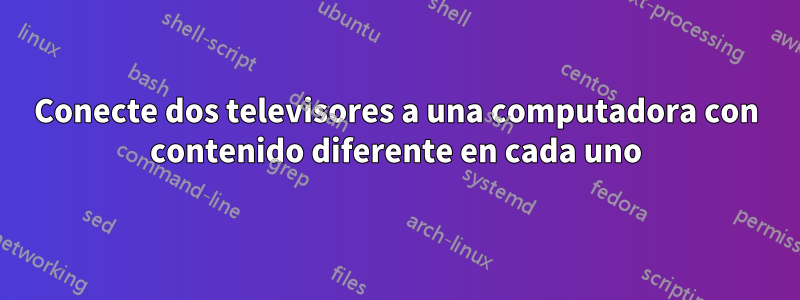 Conecte dos televisores a una computadora con contenido diferente en cada uno