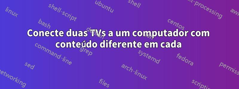 Conecte duas TVs a um computador com conteúdo diferente em cada