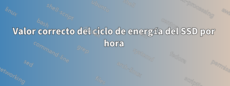 Valor correcto del ciclo de energía del SSD por hora