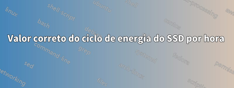 Valor correto do ciclo de energia do SSD por hora