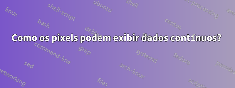 Como os pixels podem exibir dados contínuos?