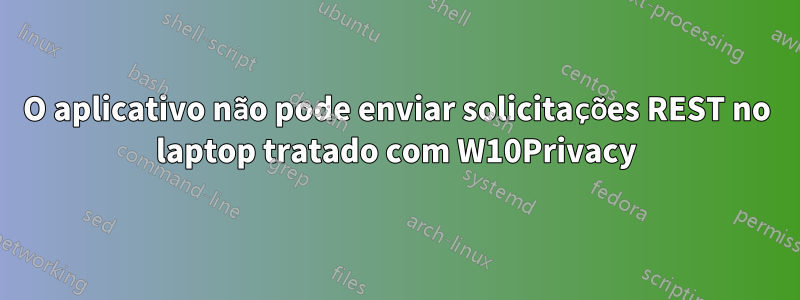 O aplicativo não pode enviar solicitações REST no laptop tratado com W10Privacy