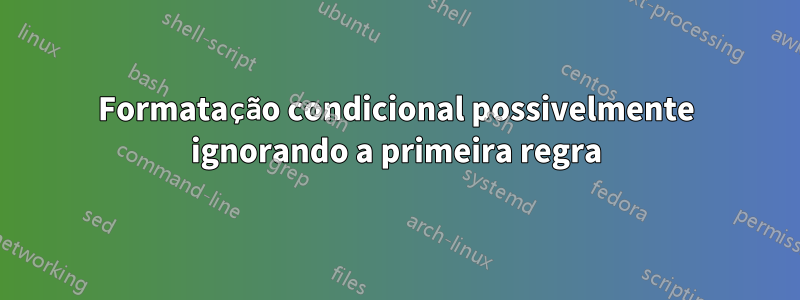 Formatação condicional possivelmente ignorando a primeira regra