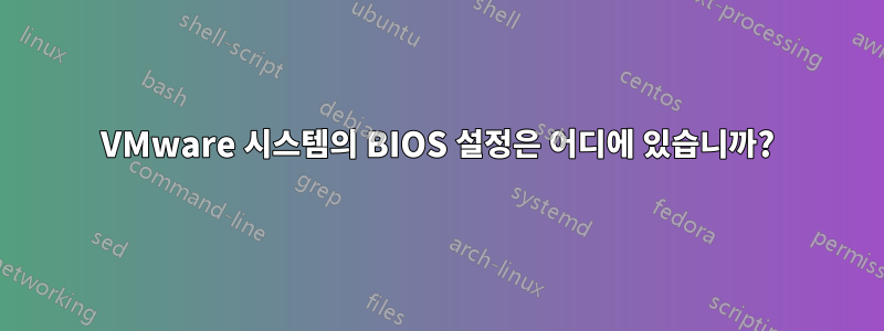 VMware 시스템의 BIOS 설정은 어디에 있습니까?