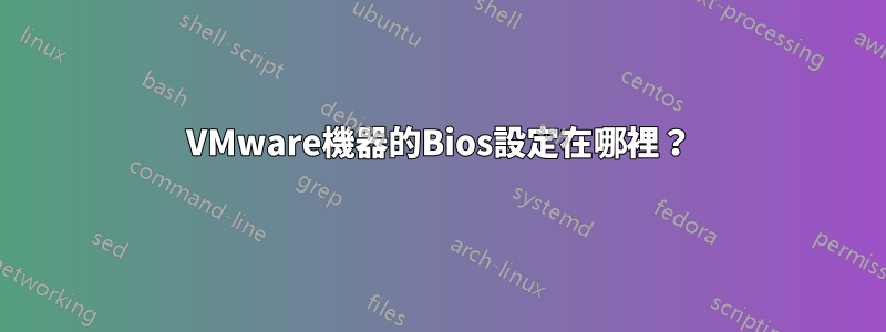 VMware機器的Bios設定在哪裡？