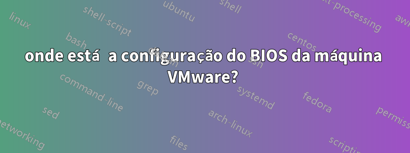 onde está a configuração do BIOS da máquina VMware?