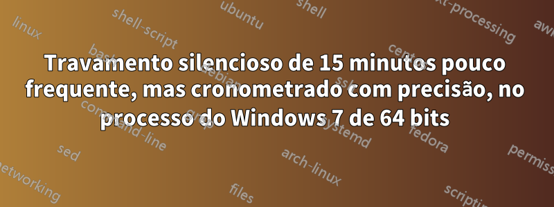 Travamento silencioso de 15 minutos pouco frequente, mas cronometrado com precisão, no processo do Windows 7 de 64 bits