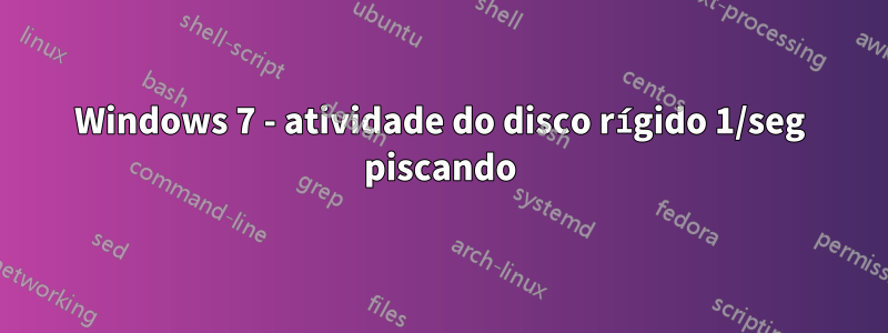 Windows 7 - atividade do disco rígido 1/seg piscando