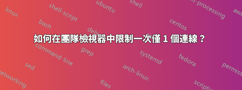 如何在團隊檢視器中限制一次僅 1 個連線？