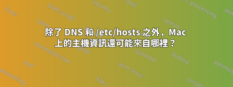 除了 DNS 和 /etc/hosts 之外，Mac 上的主機資訊還可能來自哪裡？