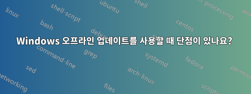 Windows 오프라인 업데이트를 사용할 때 단점이 있나요?