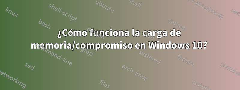 ¿Cómo funciona la carga de memoria/compromiso en Windows 10?