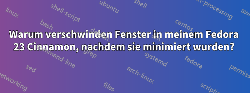 Warum verschwinden Fenster in meinem Fedora 23 Cinnamon, nachdem sie minimiert wurden?