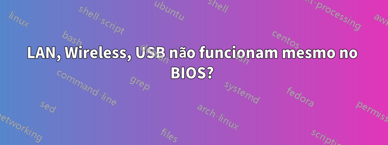 LAN, Wireless, USB não funcionam mesmo no BIOS?