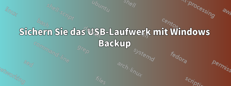 Sichern Sie das USB-Laufwerk mit Windows Backup