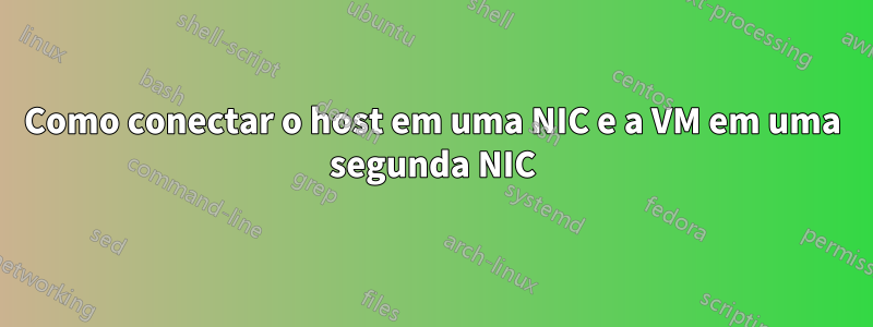 Como conectar o host em uma NIC e a VM em uma segunda NIC