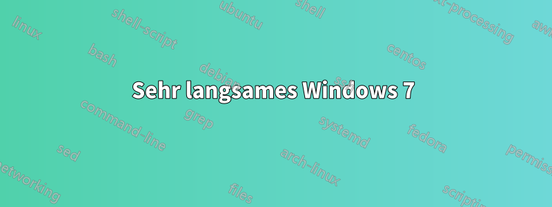 Sehr langsames Windows 7