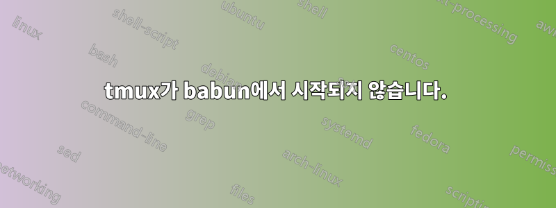 tmux가 babun에서 시작되지 않습니다.